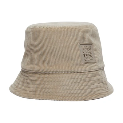 Shop Loewe Logo Patch Bucket Hat In Grey