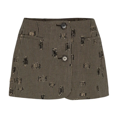 Shop Acne Studios Mini Skirt In Grey_beige