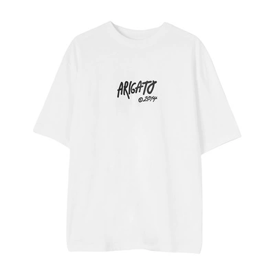 Shop Axel Arigato Arigato Tag T-shirt In White