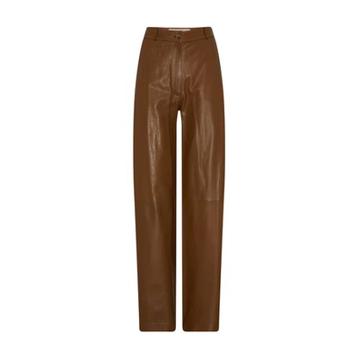 Shop Loulou Studio Noro Leather Pants In Brown