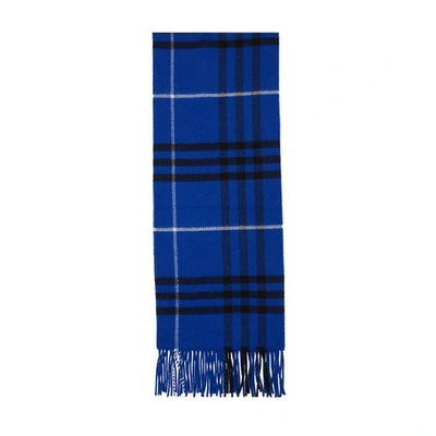 Shop Burberry Checked Tartan Scarf In Knight