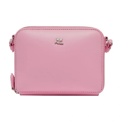 Shop Courrèges Cloud Leather Shoulder Bag In Candy_pink
