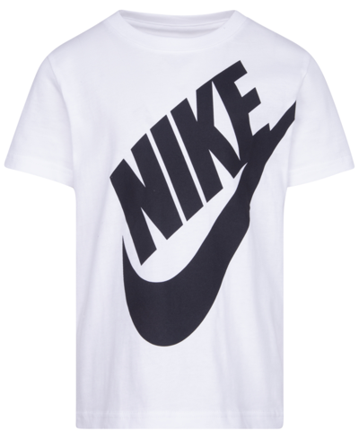 Shop Nike Little Boys Jumbo Futura Short Sleeve T-shirt In White