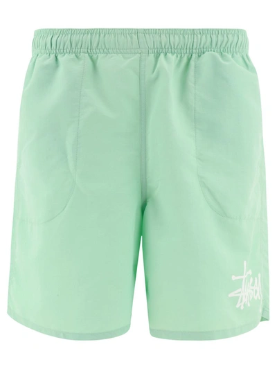 Shop Stussy Stüssy "big Basic" Swim Shorts In Green