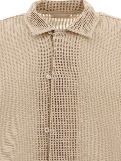 Shop Bode "open Weave" Shirt In Beige