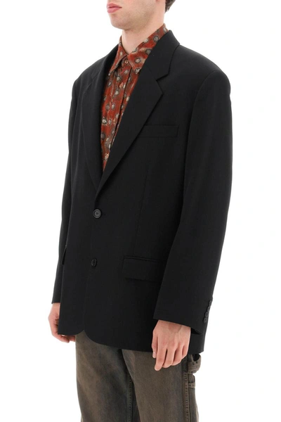 Shop Acne Studios Wool Blend Jacket In Black