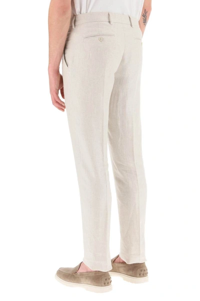 Shop Agnona Five-pocket Linen Pants In Beige