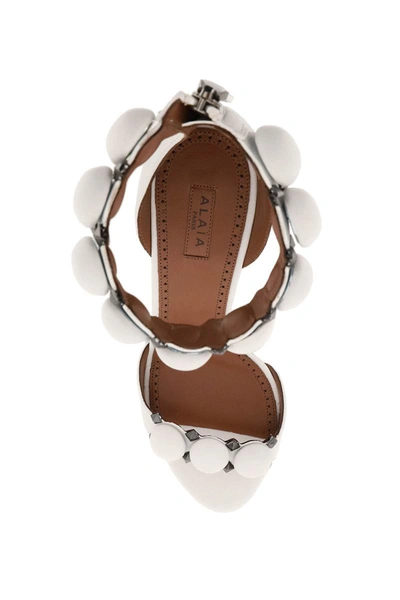 Shop Alaïa Alaia 'la Bombe' Sandals In White
