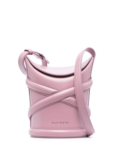 Shop Alexander Mcqueen Pipe-detail Bucket Bag In Pink