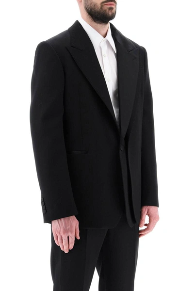 Alexander Mcqueen Trompe L'oeil Jacket In Grain De Poudre In Black