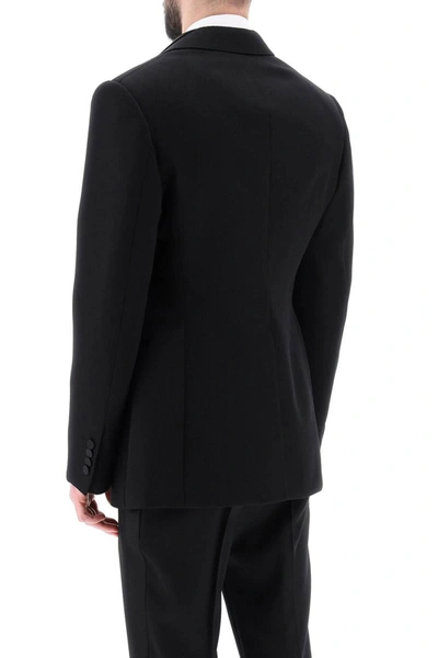 Alexander Mcqueen Trompe L'oeil Jacket In Grain De Poudre In Black