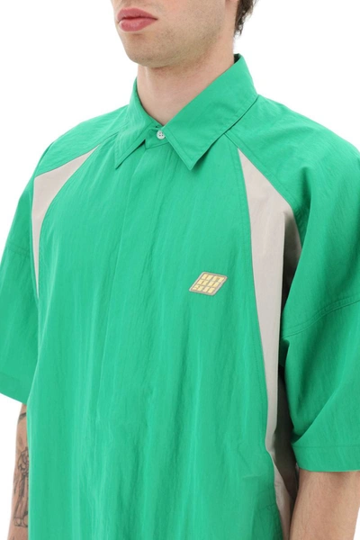 Shop Ambush Oversized Cotton And Nylon Shirt In Green