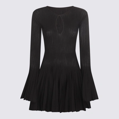 Shop Blumarine Black Wool Dress