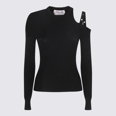 Shop Blumarine Black Viscose Stretch Sweater