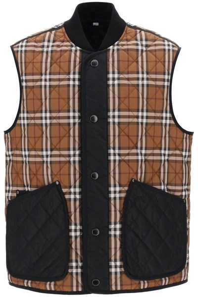 Shop Burberry Weaveron Quilted Vest In Multicolor
