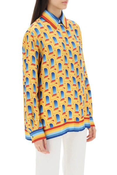 Shop Casablanca Arche De Jour Long-sleeved Shirt In Multicolor