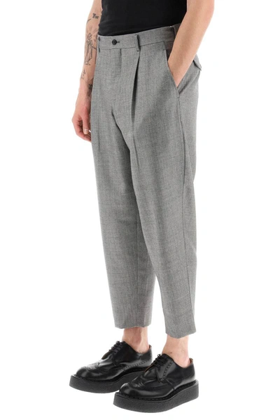 Shop Comme Des Garçons Homme Deux Comme Des Garcons Homme Plus Cropped Light Wool Pants In Grey