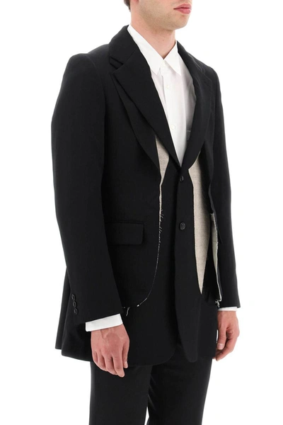Shop Comme Des Garçons Homme Deux Comme Des Garcons Homme Plus Layered Cut-out Jacket In Black