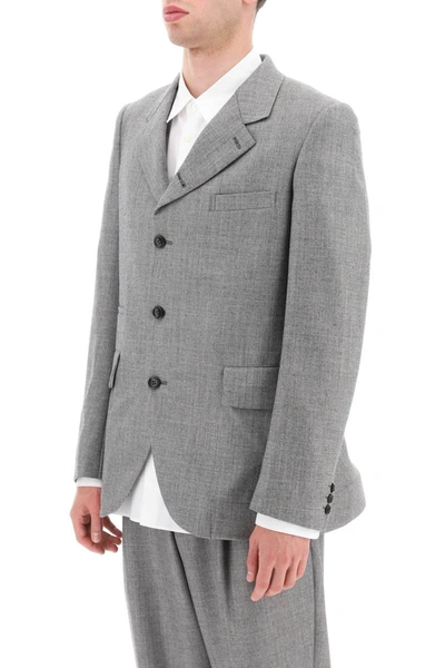 Shop Comme Des Garçons Homme Deux Comme Des Garcons Homme Plus Salt And Pepper Wool Jacket In Grey