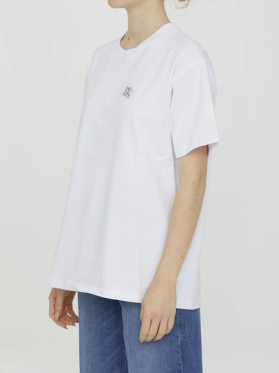 Shop Burberry Crystal Ekd T-shirt In White