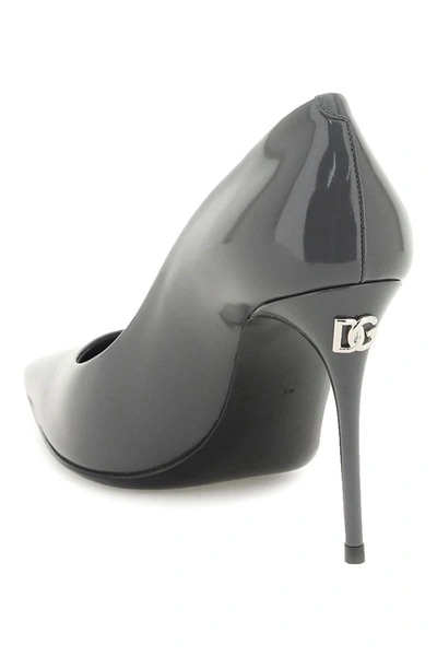 Shop Dolce & Gabbana Patent Leather Pumps In Grey