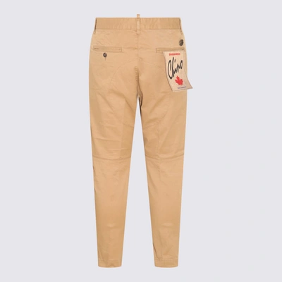 Shop Dsquared2 Light Brown Cotton Blend Trousers In Walnut