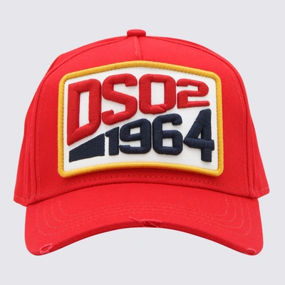 Shop Dsquared2 Red Cotton Baseball Cap
