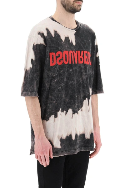 Shop Dsquared2 Tie-dye T-shirt With Print In Multicolor