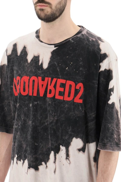 Shop Dsquared2 Tie-dye T-shirt With Print In Multicolor