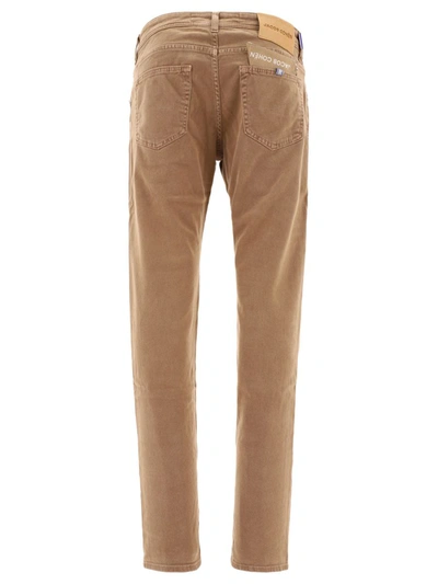 Shop Jacob Cohen Embroidered Jeans With Foulard In Brown