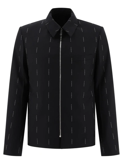 Shop Givenchy Embroidered Twill Blazer In Black