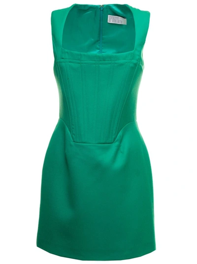 Shop Giuseppe Di Morabito Emerlad Green Wool Flannel Bustier Mini Dress  Woman