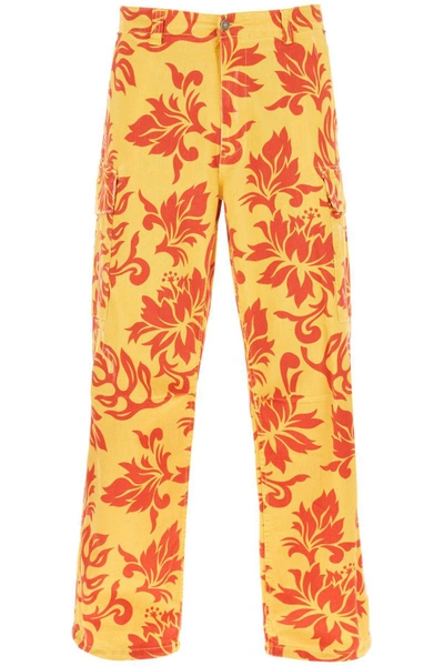 Shop Erl Floral Cargo Pants In Multicolor