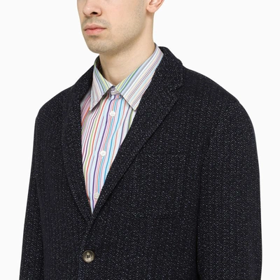 Shop Etro Knitted Single-breasted Jacket In Light Blue
