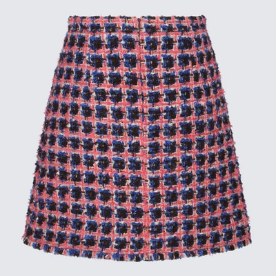 Shop Etro Pink Wool And Mohair Blend Boucle' Mini Skirt