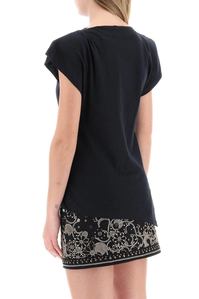 Shop Isabel Marant 'sebani' T-shirt With Structured Shoulders In Black