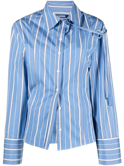 Shop Jacquemus Ruban Shirt In Light Blue
