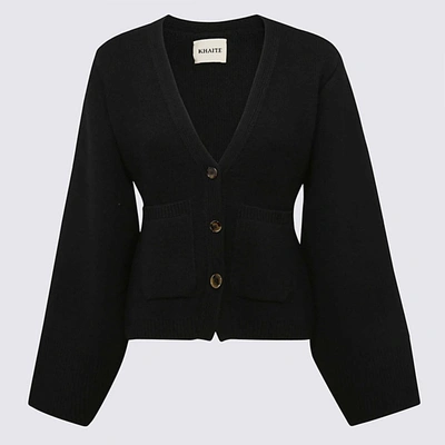 Shop Khaite Black Cashmere Scarlet Cardigan