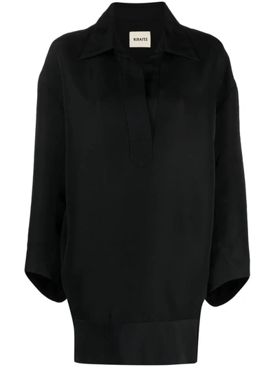 Shop Khaite Shirtdresser Kal In Black