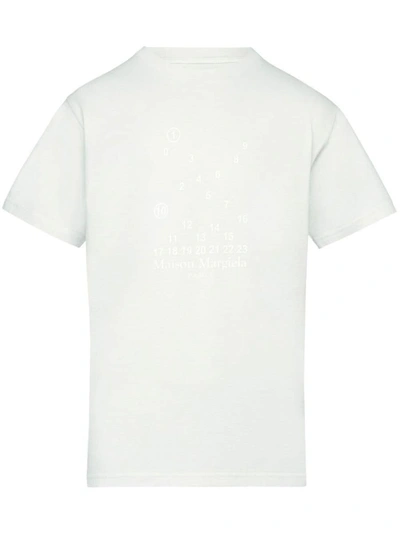 Shop Maison Margiela Logo-print Crew-neck T-shirt In White