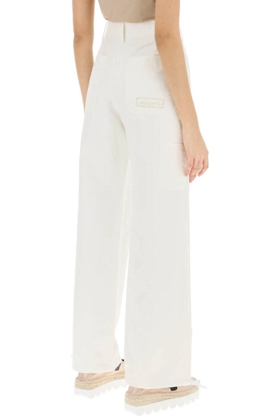 Shop Marni Technical Linen Utility Pants In White