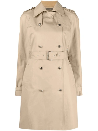 Shop Michael Kors Double-breasted Trench Coat In Kaki