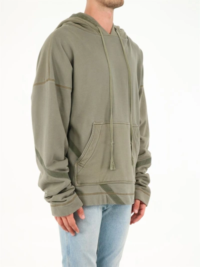 Shop Greg Lauren Military Green Oversize Sweatshirt