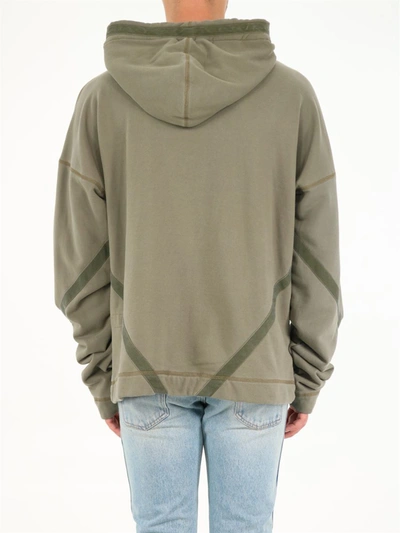 Shop Greg Lauren Military Green Oversize Sweatshirt