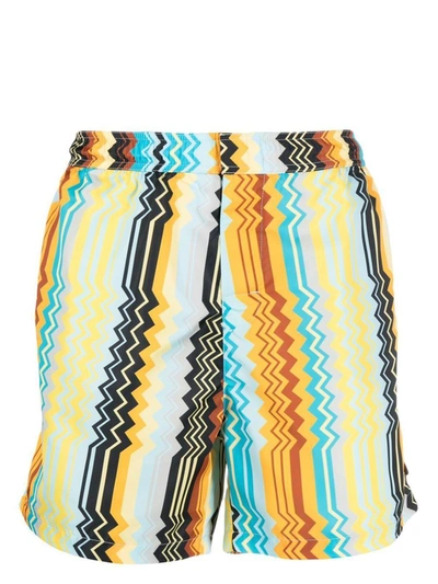 Shop Missoni Sport Abstract-print Swim Shorts In Multicolour
