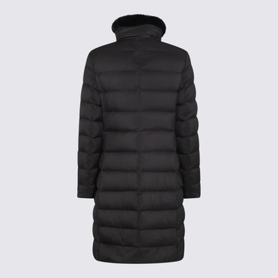 Moorer Vetiver Long Down Jacket In Black