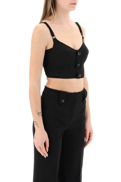 Shop Moschino Bustier Top With Teddy Bear Buttons In Black