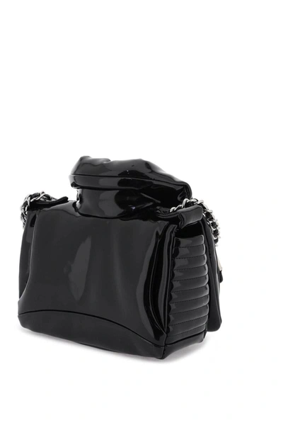Shop Moschino Inflatable Effect Biker Bag In Black