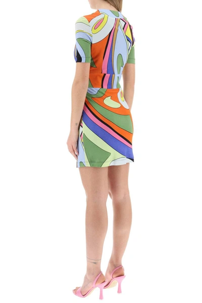 Shop Moschino Multicolor Print Mini Dress