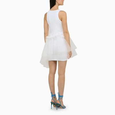 Shop Msgm And Tulle Dress In White